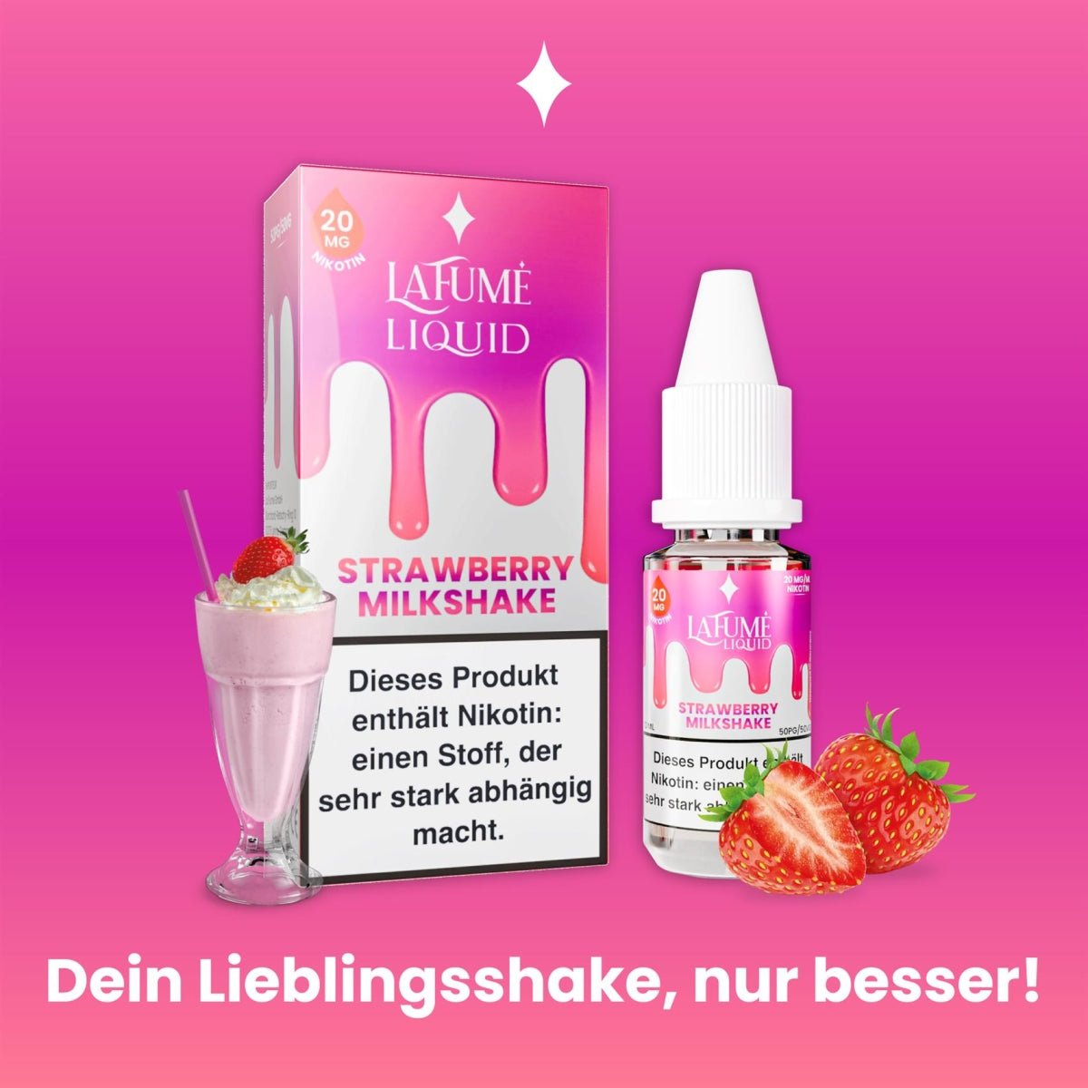 La Fume Liquid - Strawberry Milkshake - 10ml - Twoface